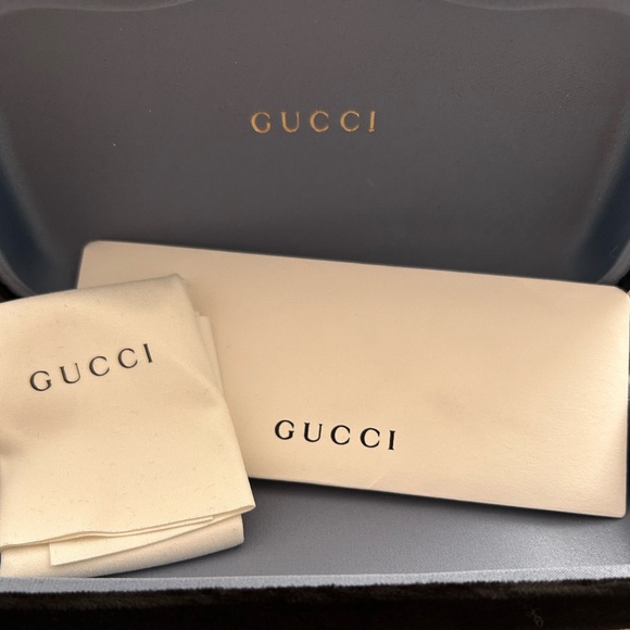 Gucci GG1195SK 001 Square Gold Frame Web Stripe Sunglasses with Case - Picture 4 of 5